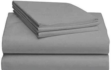 Premium 4-Piece 100% Long-Staple Cotton 800-Thread-Count Sheet Set - Twin Size Silver Sateen Weave Bedding - Ultra Soft & Silky Deep Pocket Fits Mattress Up to 14