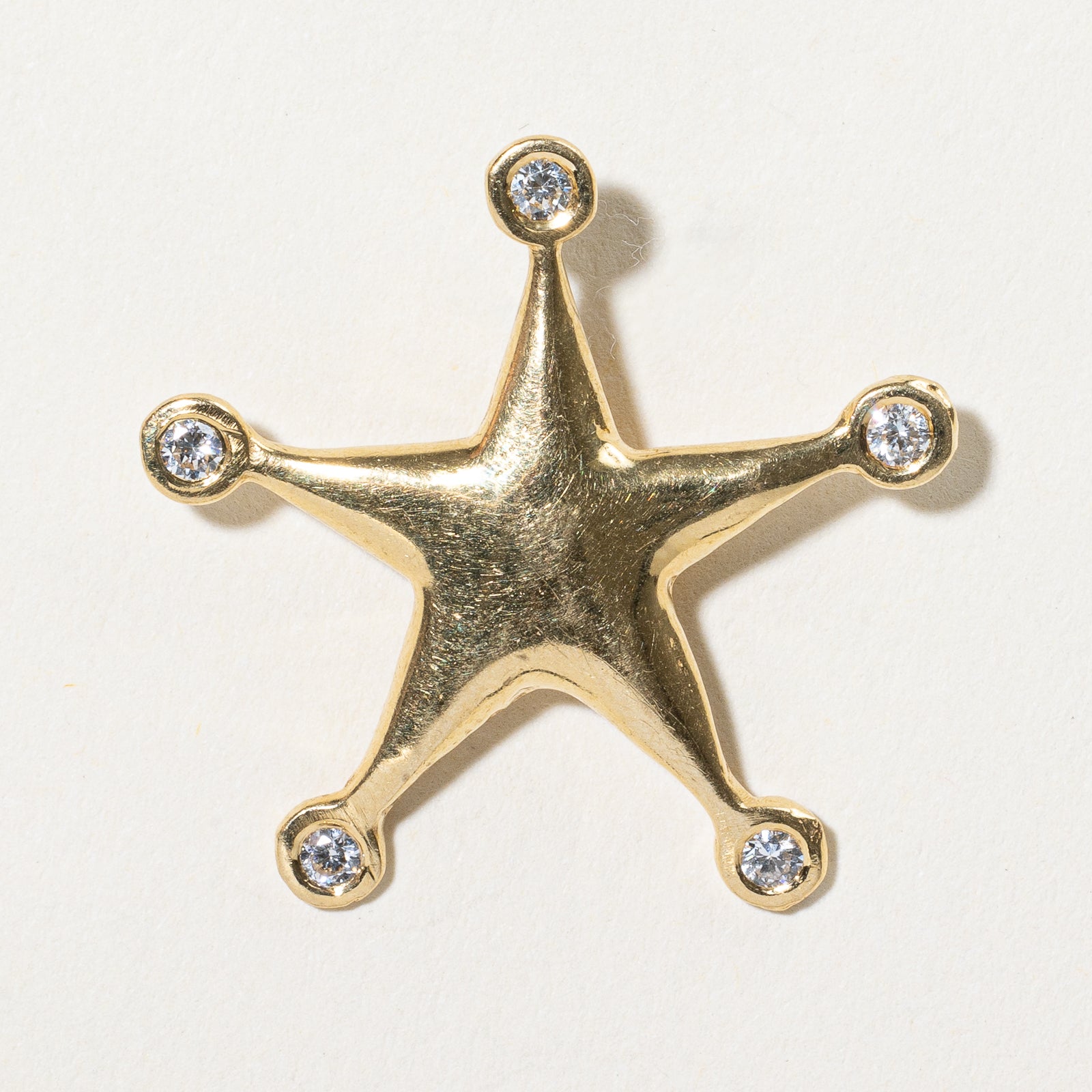 0.16ctw Diamond Star Pendant Necklace - 14K Gold Plated Dainty Star Charm Jewelry for Women - Perfect Gift for Birthday, Anniversary & Valentine's Day