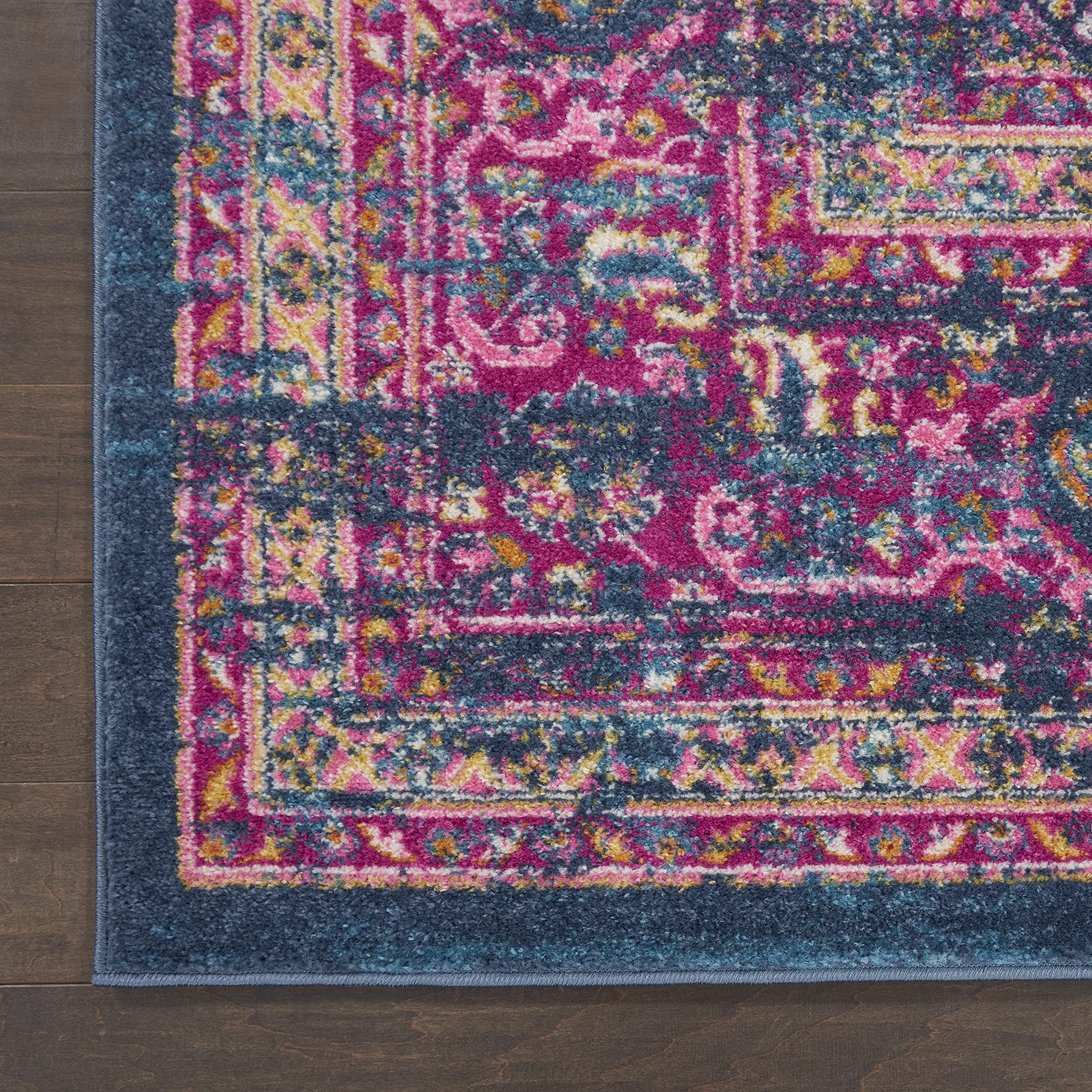 Nourison Passion Blue 12' x 15' Area Rug - Boho & Traditional Style, Easy to Clean, Non-Shedding for Bedroom, Living Room & Hallway | Perfect for Cozy Home Decor & High Traffic Areas (12x15)