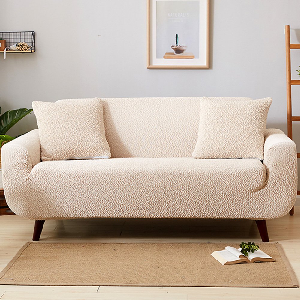 Elastic Slipcovers for Sectional Sofa - Thickened Anti-Slip Furniture Protector - All Season U-Shaped Couch Cover - 4 Seater (92x118 Inch) - Perfect for Living Room, Family Room & Home Theater Seating Protection