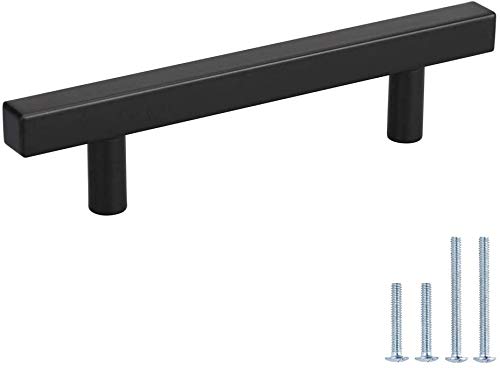 Black T-Bar Cabinet Pulls 15 Pack - 4.5