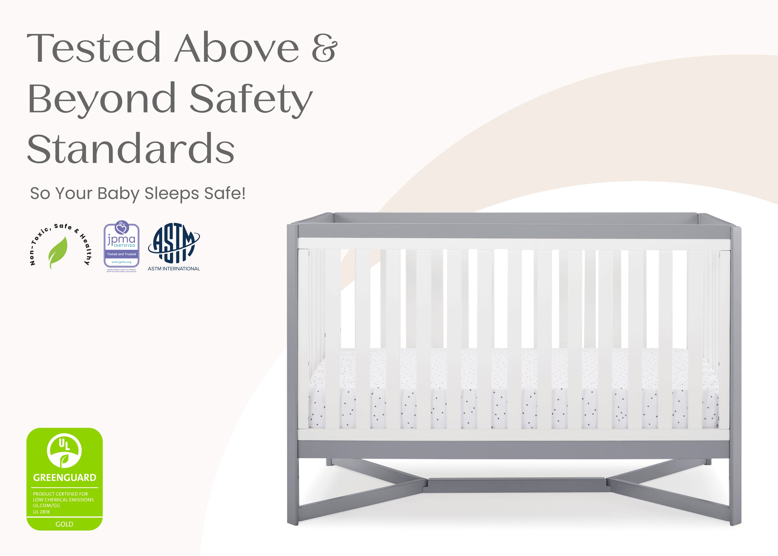 Tribeca 4-in-1 Convertible Baby Crib - White Nursery Furniture for Newborn to Toddler Bed - Perfect for Modern Nursery Rooms & Daycare Centers