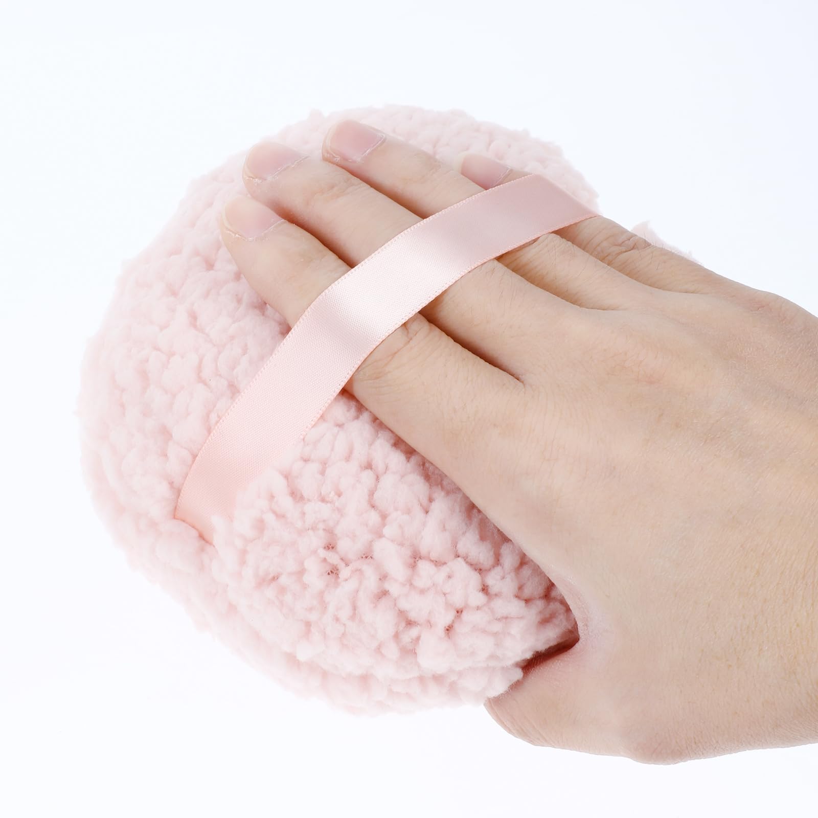 6’’ Ultra Soft Washable Velour Powder Puff - Large Round Velvet Dust Puff for Loose Mineral Powder | Reusable Body & Face Powder Applicator | Perfect for Makeup, Baby Powder & Spa Treatments