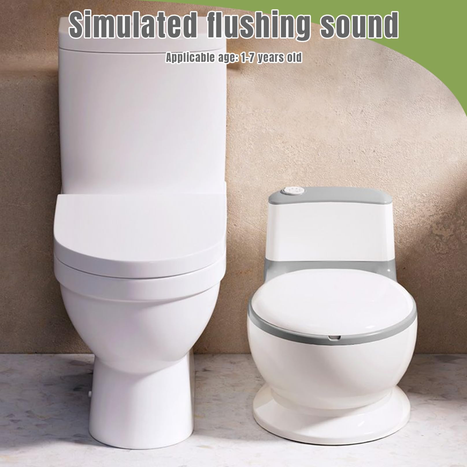 **Realistic Toddler Potty Training Toilet with Lifelike Flushing Sound – Splashproof PVC Seat Cushion for Kids 18+ Months – Pink | Perfect for Home, Daycare & Travel Potty Training**