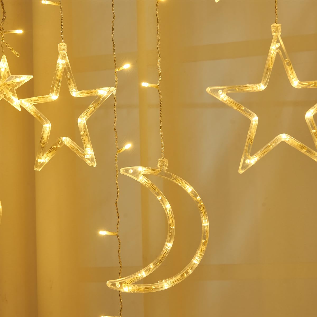 138 LED Curtain String Lights with 8 Lighting Modes & Timer - Remote Control USB Powered Dimmable Fairy Lights for Window, Wall, Bedroom, Wedding, Party & Outdoor Decor