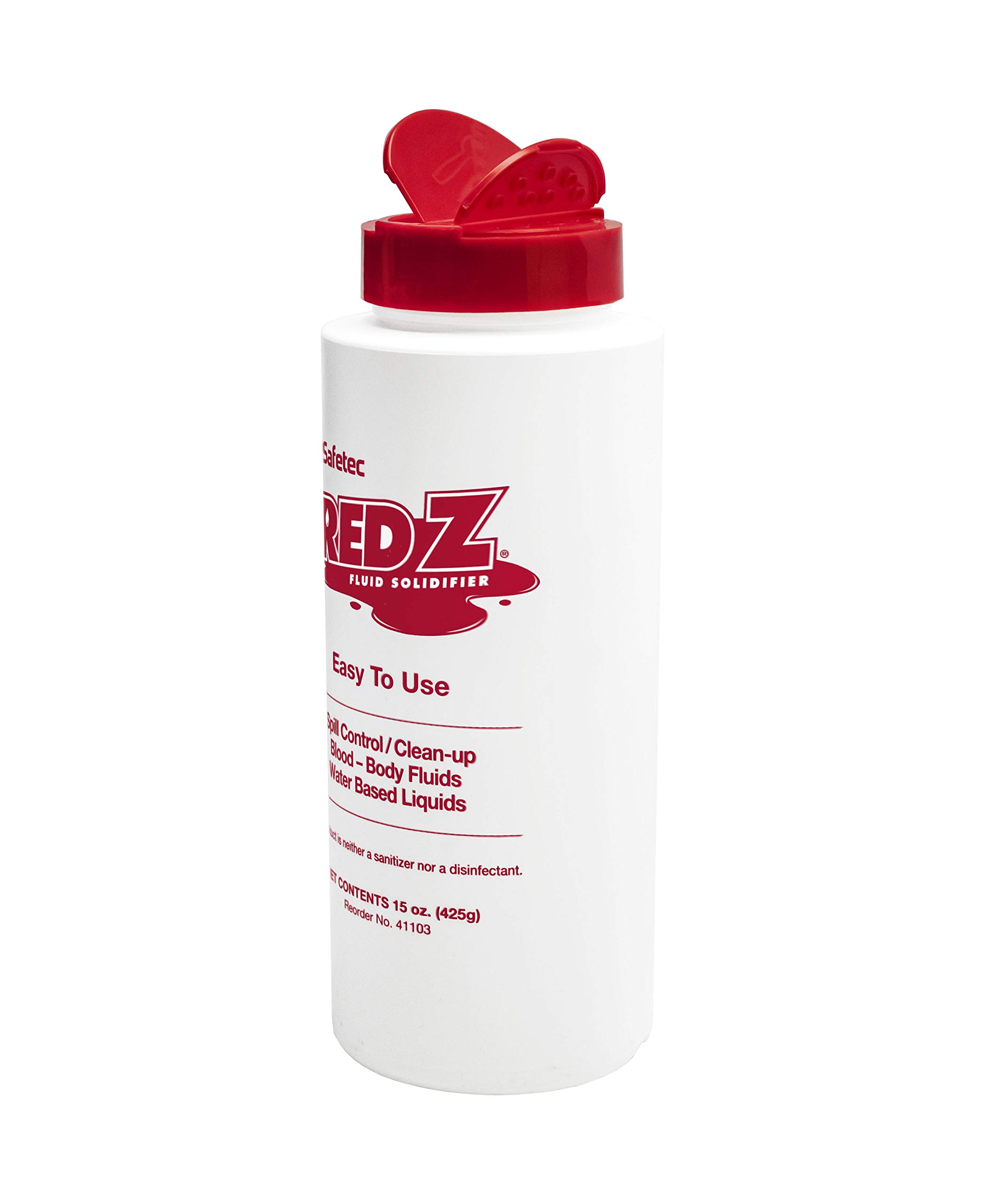 Safetec Red Z Spill Control Solidifier - 15 oz. with Shaker Top (12 Bottles/Case) | Fast-Acting Liquid Absorbent for Industrial & Home Use | Ideal for Oil, Chemical & Water Spills in Garages, Workshops & Labs