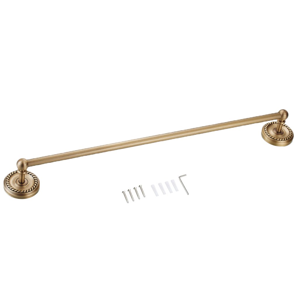ATORSE® Antique Bronze 24-Inch Wall Mounted Single Towel Rail - Round Bathroom Towel Rack Bar for Home & Hotel - Perfect Robe Holder for Bathrooms, Spas and Guest Rooms