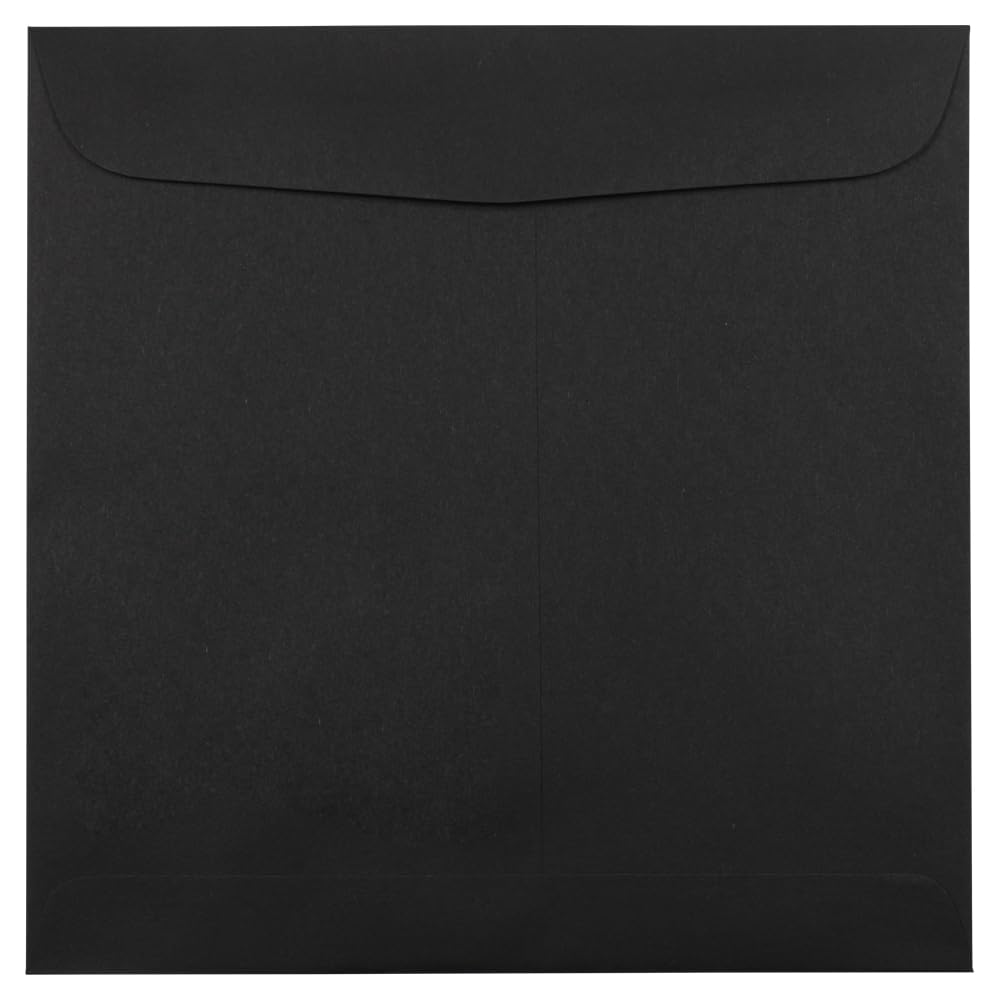 JAM PAPER 9.5 x 9.5 Inch Square Invitation Envelopes - Premium Black Linen Texture - Bulk Pack of 250 - Perfect for Wedding Invitations, Greeting Cards, and Business Correspondence