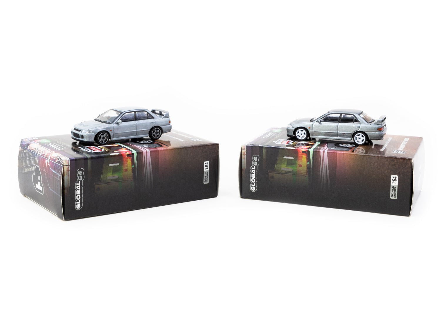 Tarmac Works 1/64 Scale Mitsubishi Lancer GSR Evolution II Silver Diecast Model Car - TWOC Members Only Special Edition Collectible for Car Enthusiasts | Perfect for Display, Gift Giving, and Racing Collections