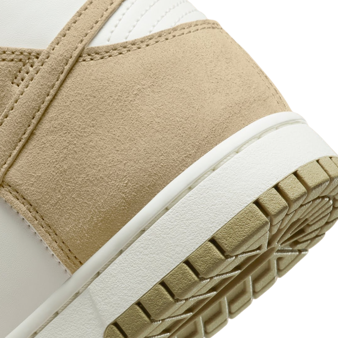Nike Dunk High Sneakers - Tan Suede & White Leather Men's Basketball Shoes for Streetwear & Casual Wear | Perfect for Urban Fashion & Everyday Comfort
