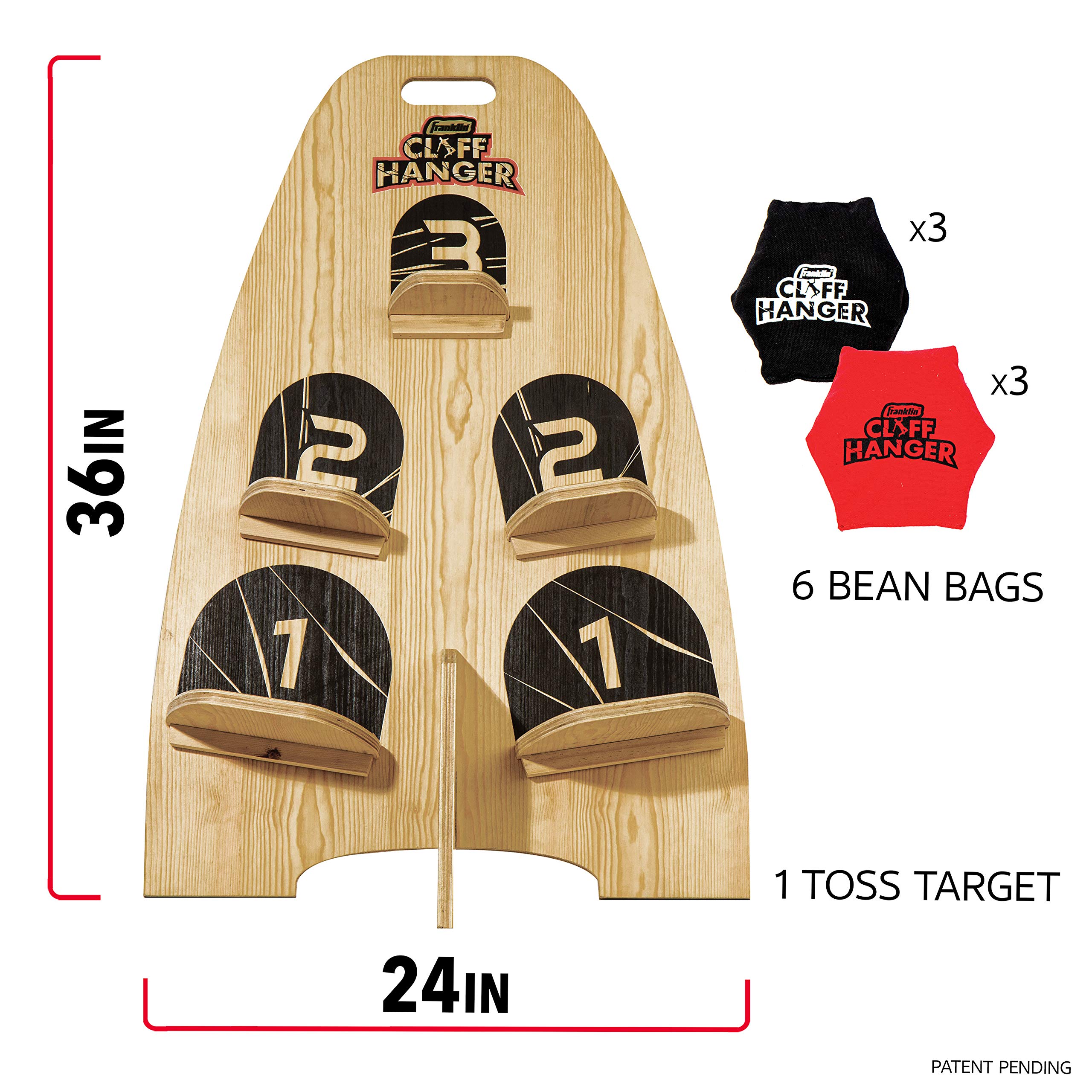 Franklin Sports Cliff Hanger Toss Game - Wooden Target with Six Bean Bags - Portable Cornhole Set for Backyard, Beach, and Camping Fun