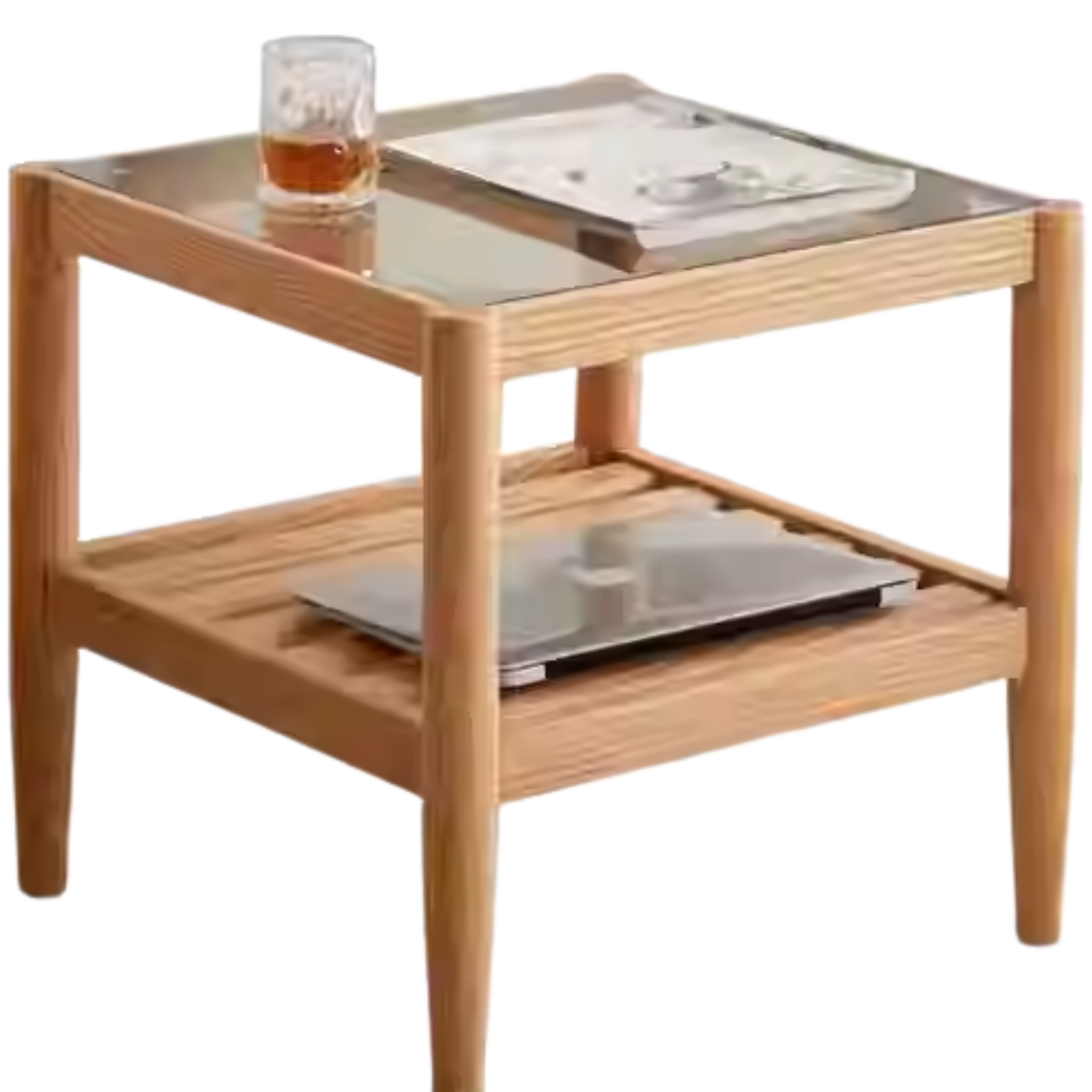23.6x23.6x19.7 inch / 60x60x50 cm / Natural Wood Color / Coffee Table