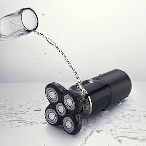 5-in-1 Electric Head Shaver for Bald Men - Rechargeable Rotary Beard Trimmer & Facial Hair Grooming Kit with Washable Design - Perfect for Travel, Home Use and Professional Barbershop Grooming