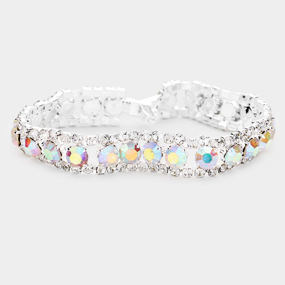 Sparkling AB Crystal Rhinestone Tennis Bracelet for Women | Elegant Jewelry Gift for Wedding, Party & Special Occasions | 476868