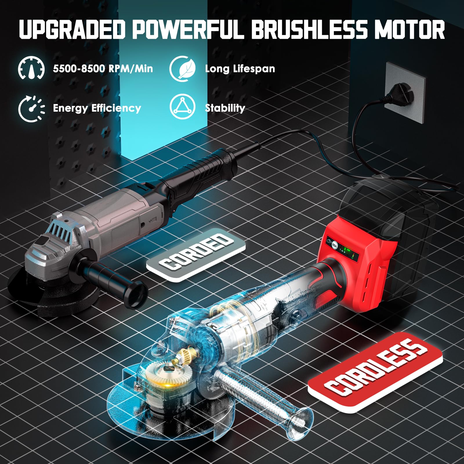 Milwaukee 18V Cordless Angle Grinder - 8500RPM Brushless Power Tool with 3 Speed Settings | 4-1/2