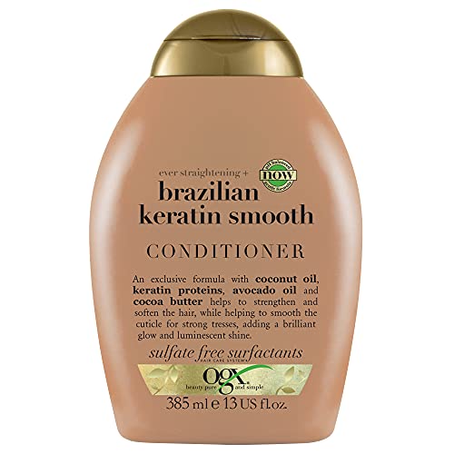 OGX Brazilian Keratin Therapy Conditioner - 13 oz (384ml) x 3 Pack - Deep Hydration & Repair for Dry, Damaged Hair - Salon-Quality Smoothing Treatment at Home