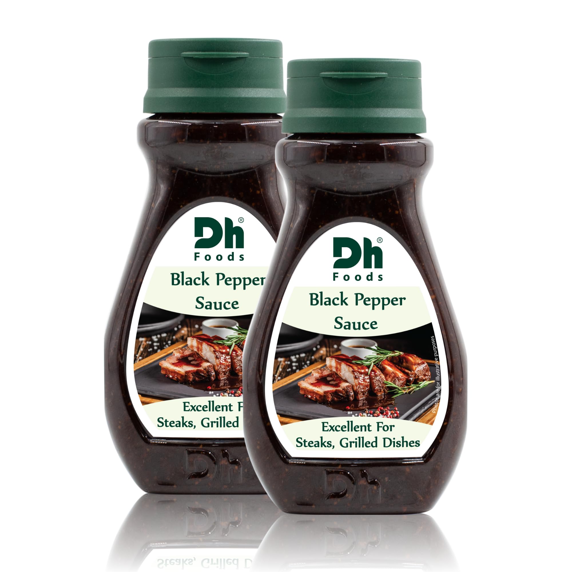 Premium Dh Foods Black Pepper Sauce - Hot & Rich Flavor Steak Sauce for Grilling, Marinating & Dipping | Perfect for Steak, BBQ, Stir Fry & Asian Dishes | 7oz (Pack of 2) | Gourmet Cooking & Restaurant-Style Meals at Home