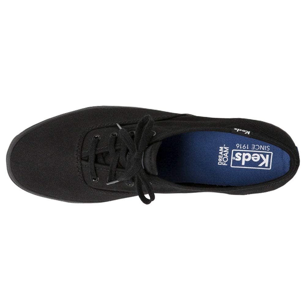 Keds Women's Champion Originals Lace-Up Sneakers - Comfortable Casual Shoes for Everyday Wear - Black - Size 5 B - Perfect for Walking, Work & Weekend Outfits