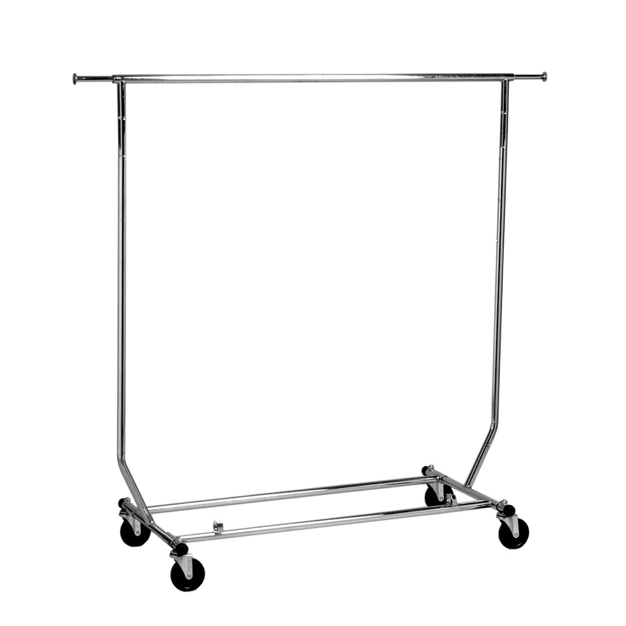 Only Hangers® Heavy Duty Collapsible Single Top Rail Rolling Rack - Space Saving Closet Organizer for Garment Storage in Retail Stores & Home Closets