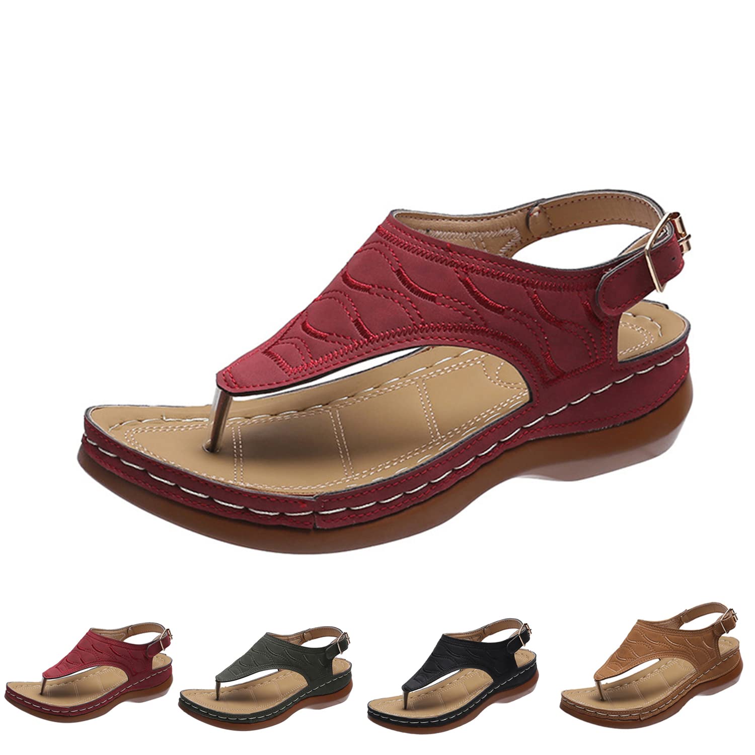 Dimleen Orthopedic Sandals for Women - Comfortable Orthotic Sandals with Arch Support - Best Summer Walking Sandals for Plantar Fasciitis, Flat Feet & Foot Pain Relief - Perfect for Beach, Travel & Everyday Wear