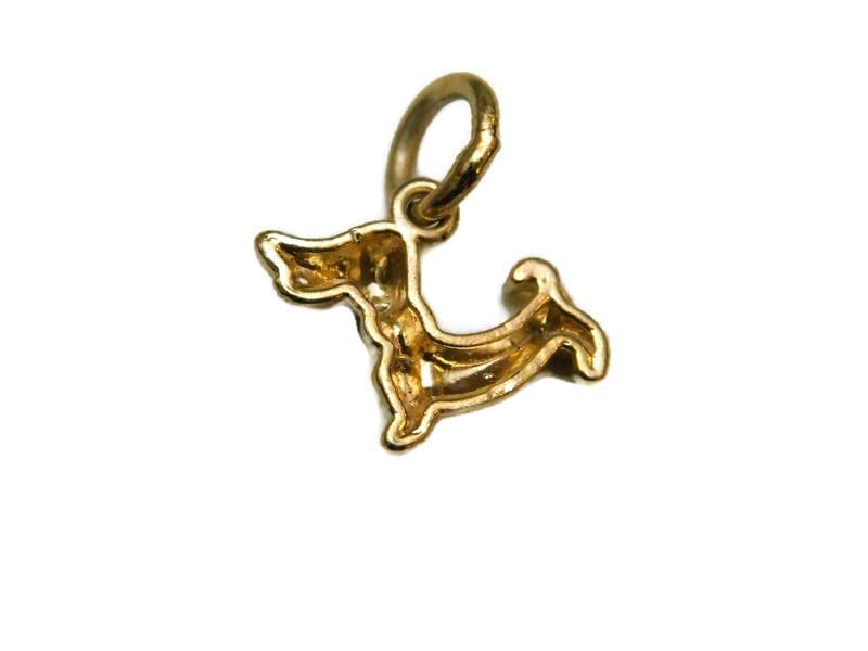 14k Yellow Gold Dachshund Dog Charm Pendant - Perfect for Necklaces, Bracelets & Pet Lover Gifts