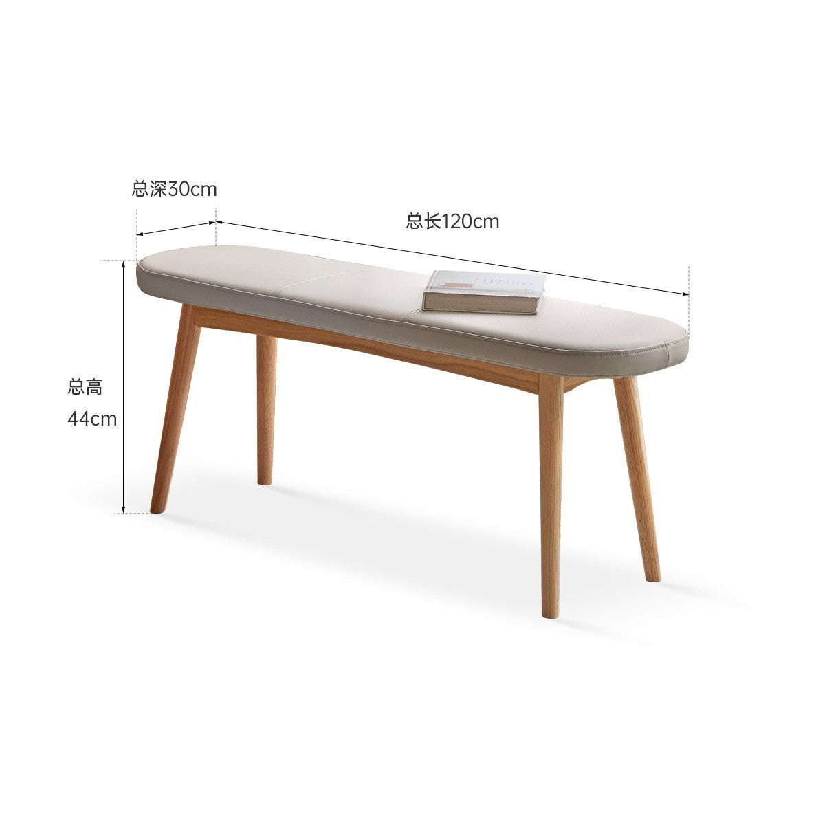 Solid Oak Wood Long Bench for Dining Room, Entryway, or Garden – Durable & Stylish Seating Solution