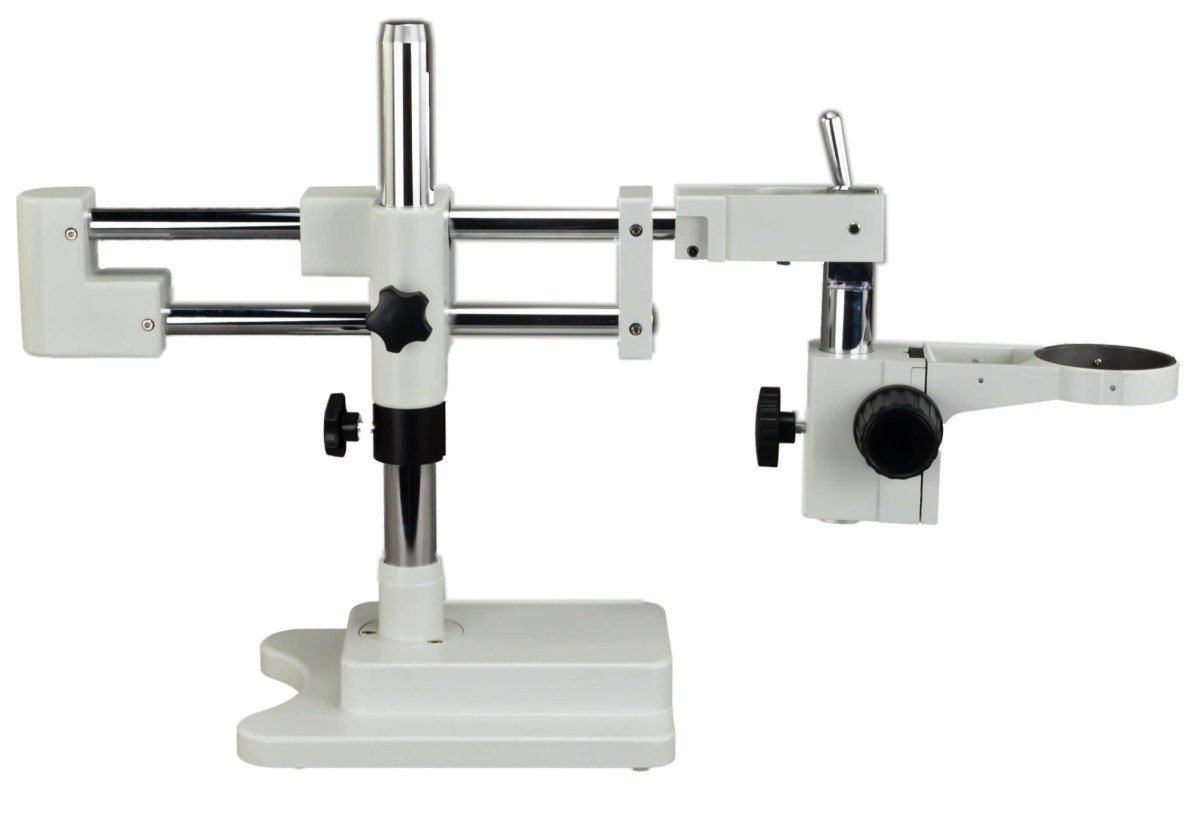 OMAX Dual-bar Boom Stand with 76mm Focusing Rack for Stereo Microscopes | Laboratory, Jewelry, PCB Inspection & Repair | Professional Microscope Accessory