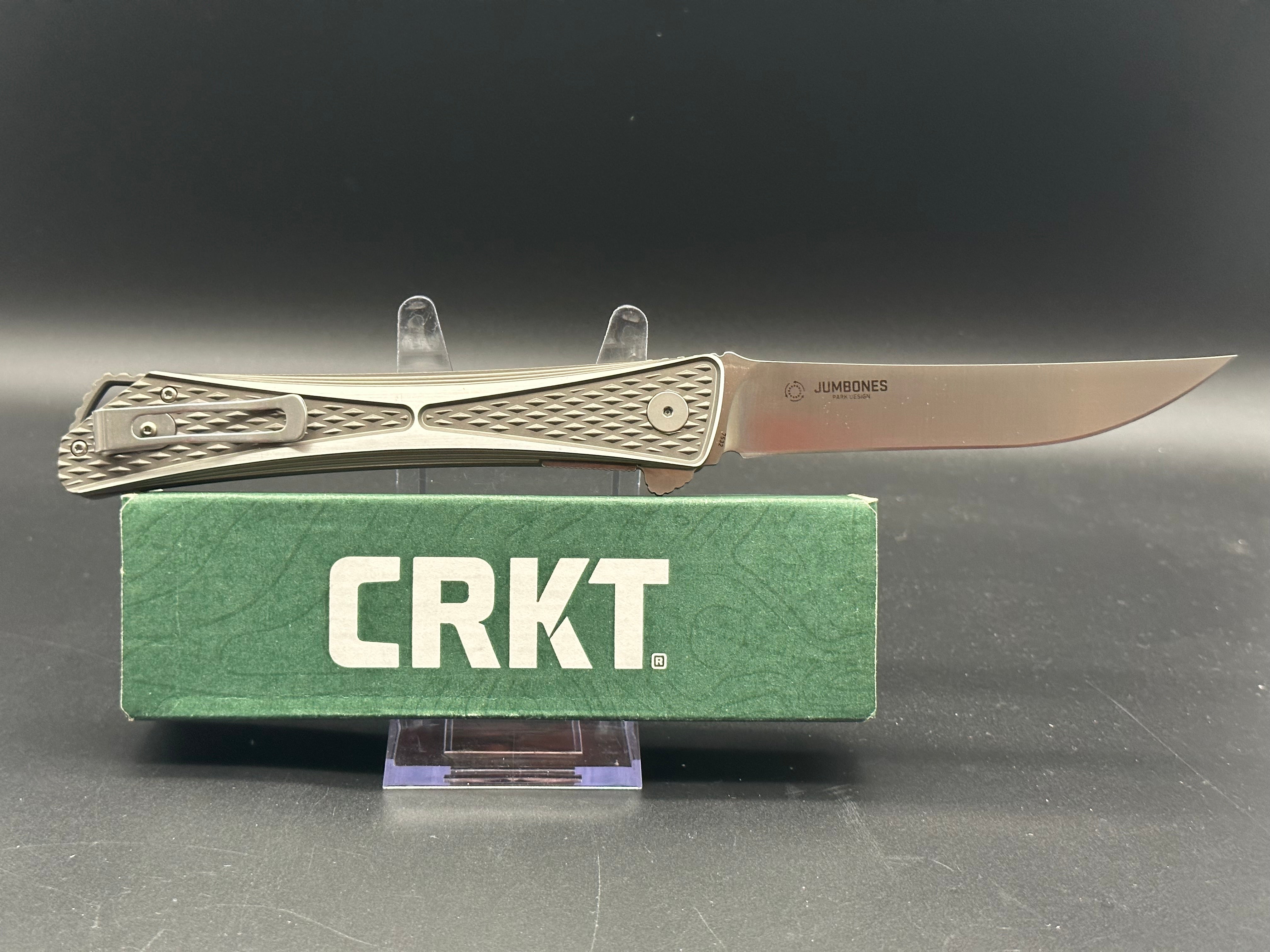 CRKT Jumbones 7532 Folding Pocket Knife - Aus 8 Stainless Steel Blade, 2-Tone Aluminum Handle, IKBS Ball Bearing System - Perfect for Camping, Hiking & Everyday Carry (EDC)