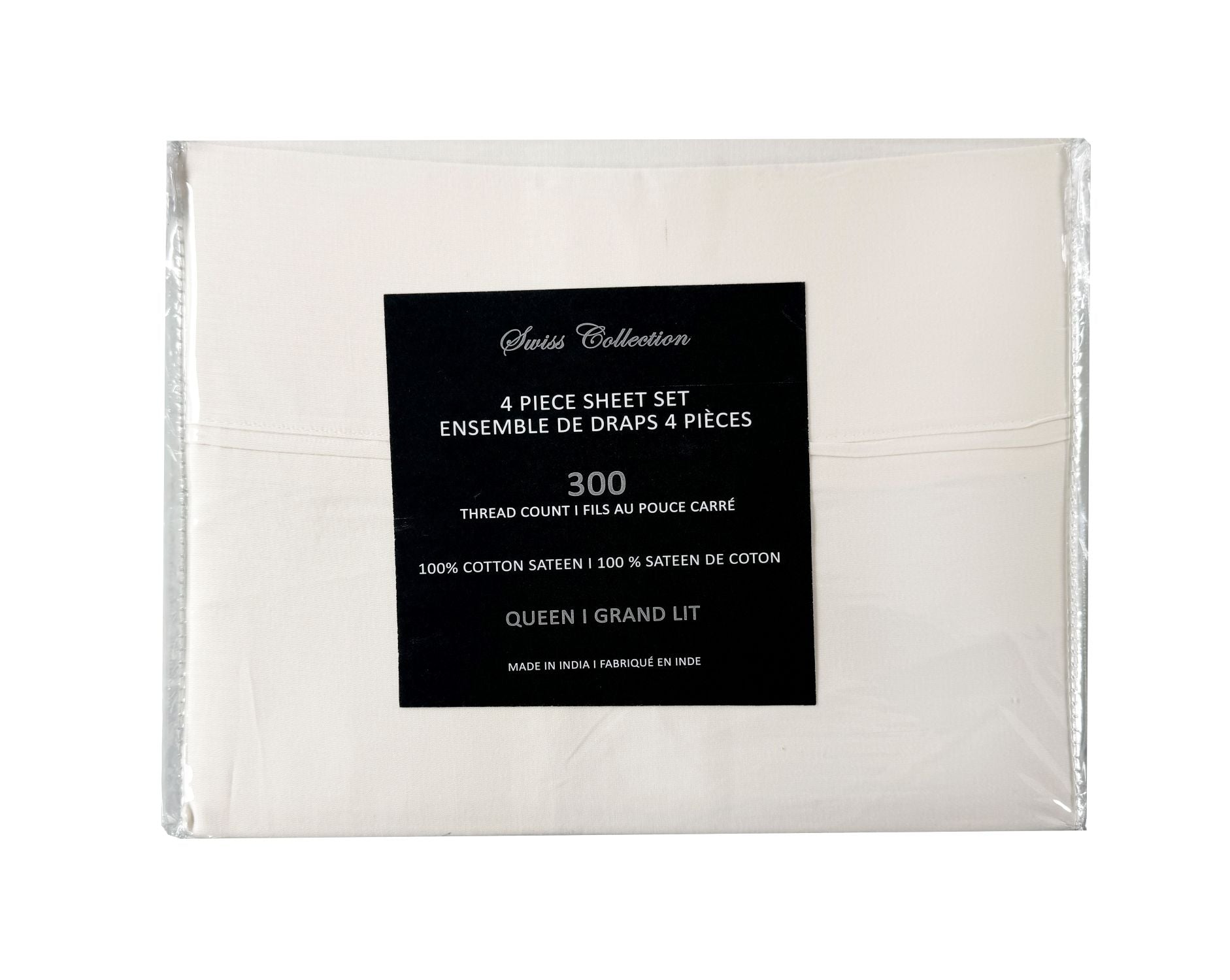 100% Cotton King Size Sheet Set - 300 Thread Count Ivory - Ultra Soft & Breathable Bed Sheets for Luxury Comfort | Perfect for Master Bedroom, Guest Room & Hotel Use