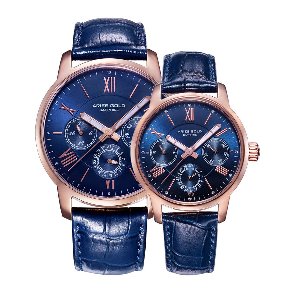 ARIES GOLD URBAN ETERNAL G 103 & B 103 Rose Gold Couple Watches - Luxury Matching His & Hers Timepieces for Anniversary Gifts & Romantic Occasions