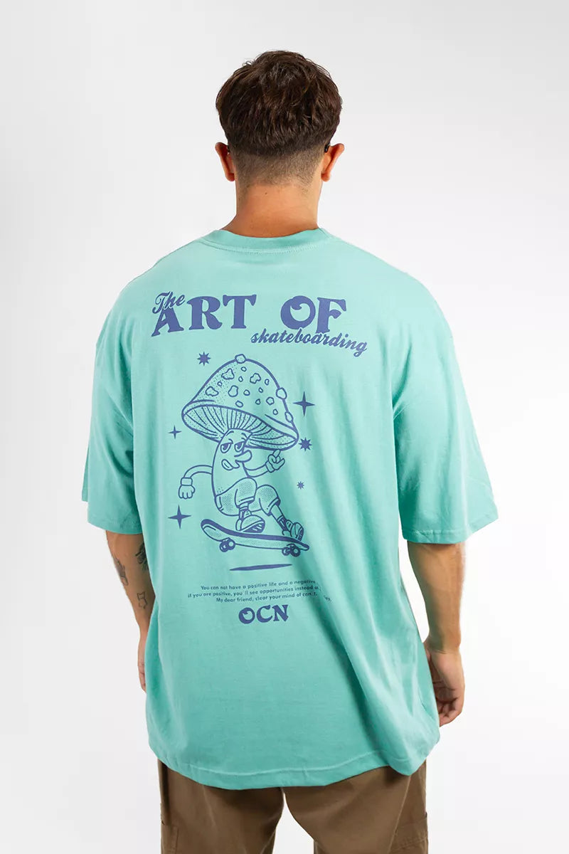 Original Oversize Green T-Shirt for Men - Premium Cotton Comfort Fit - Casual Streetwear & Everyday Wear (Size I7)