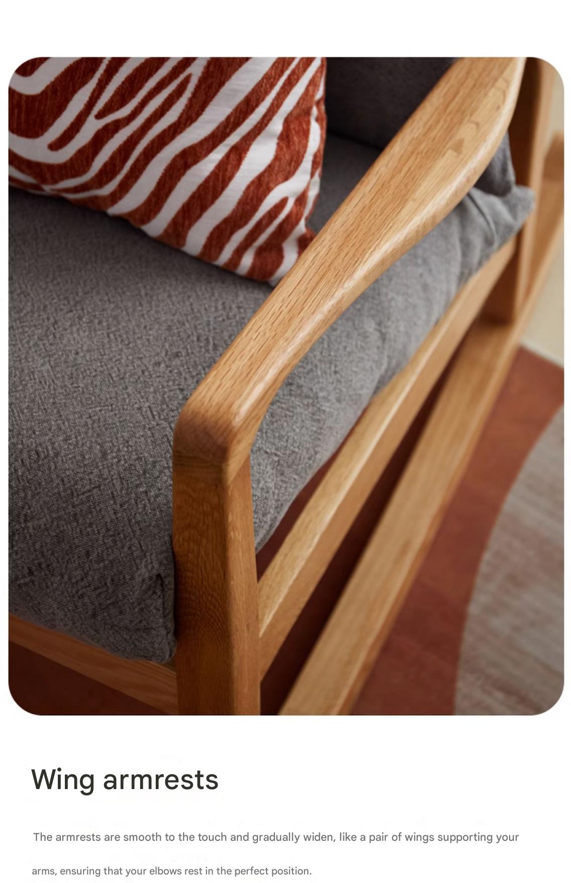 Solid Oak Wood Single Lazy Rocking Chair - Comfortable Recliner for Living Room, Bedroom, or Nursery - Perfect for Relaxing, Reading, and Napping
