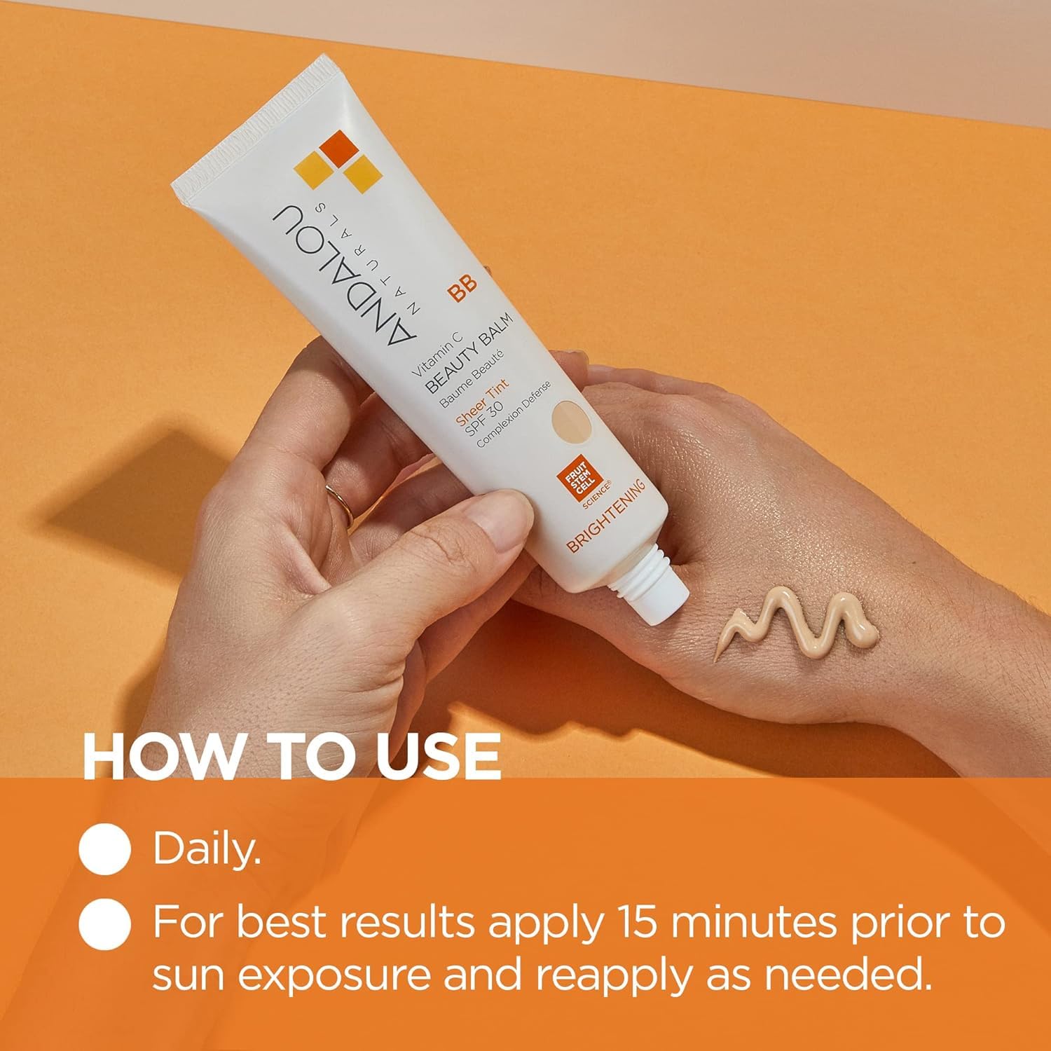 Andalou Naturals BB Cream with SPF 30 - 2oz Sheer Tinted Moisturizer, Natural Skincare for Daily Sun Protection & Even Skin Tone | Perfect for Work, Travel & Everyday Wear
