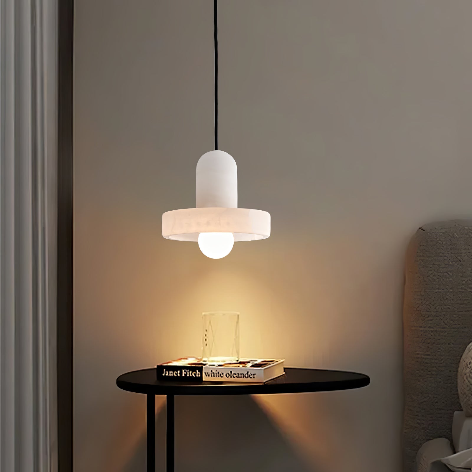 Elegant Carrara Marble Pendant Lamp - Modern Hanging Light Fixture for Kitchen Island, Dining Room & Bedroom Decor