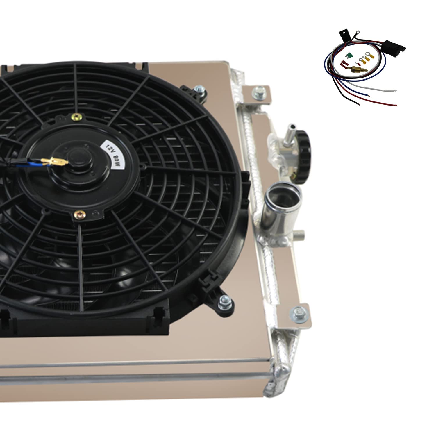 High-Performance Aluminum Radiator for 1992-2001 Honda Civic Del Sol & Acura Integra (1.5L 1.6L 1.8L L4) - 2 Row Core with Cooling Fan & Relay Kit | Perfect for Daily Driving & Performance Upgrades