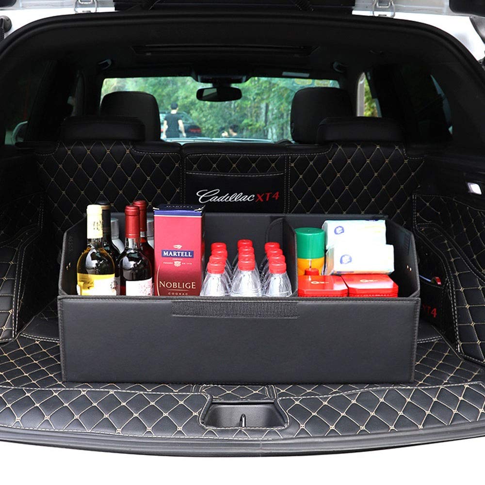 Premium Foldable Car Trunk Storage Box - Expandable Leather Organizer for SUV, Sedan & Travel (Medium Size) | Perfect for Road Trips, Grocery Storage & Vehicle Organization