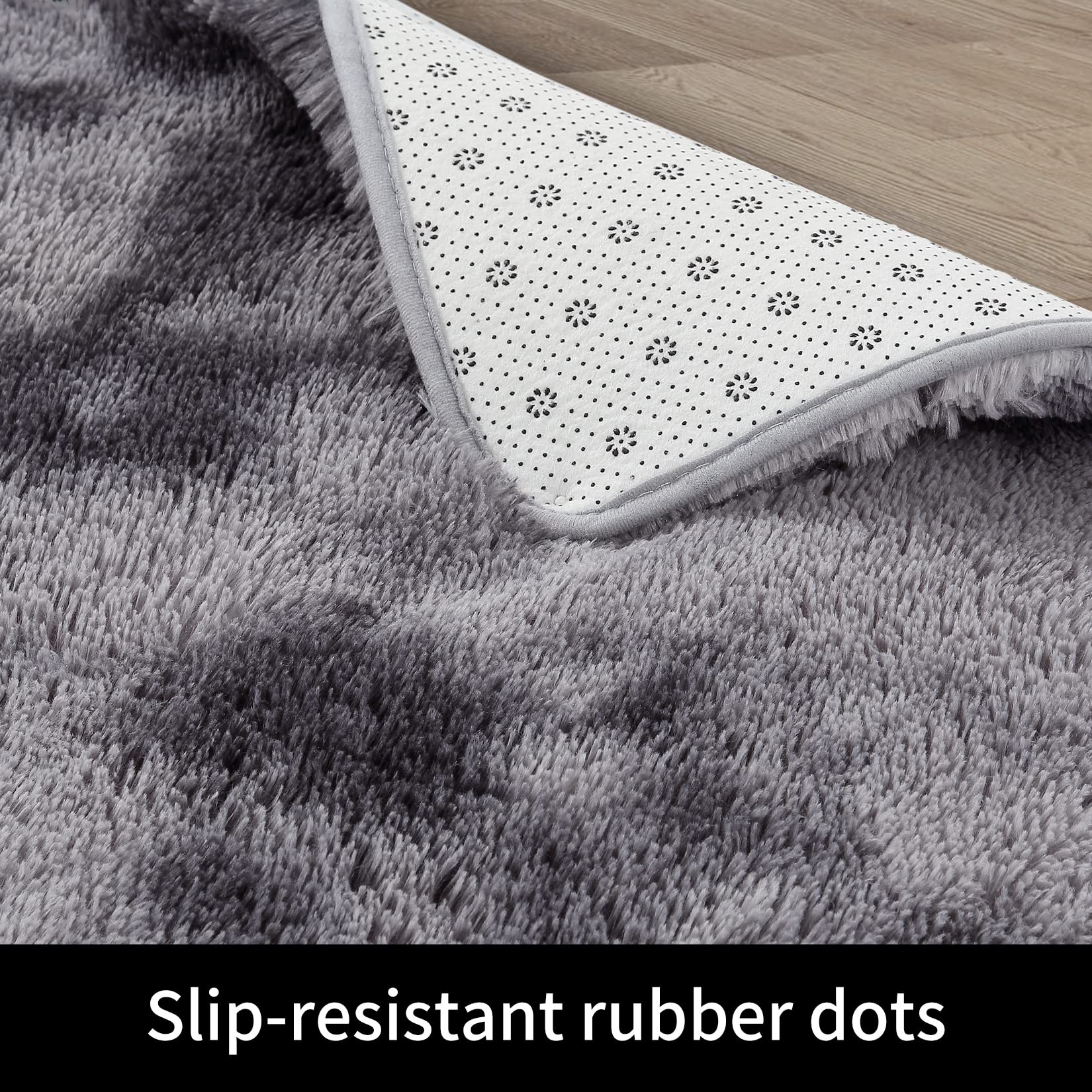 8x10 Feet Fluffy Shag Area Rug - Ultra Soft Plush Gray Carpet for Living Room, Bedroom & Nursery | Non-Slip Fuzzy Floor Mat for Kids Playroom & Dining Room Decor | Cozy Home Accent for Family Gatherings & Relaxation
