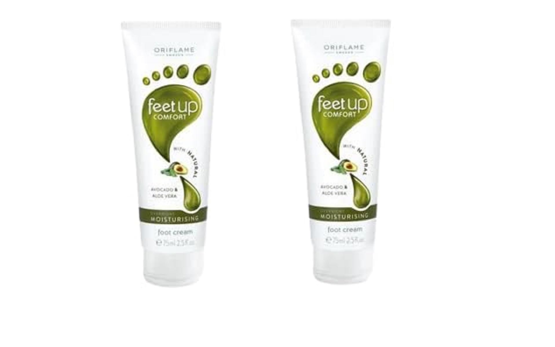 Feet Up Comfort Overnight Moisturizing Foot Cream - 75ml x 2 Pack | Deep Hydration for Dry Cracked Heels | Perfect for Nighttime Foot Care & Pedicure Routine
