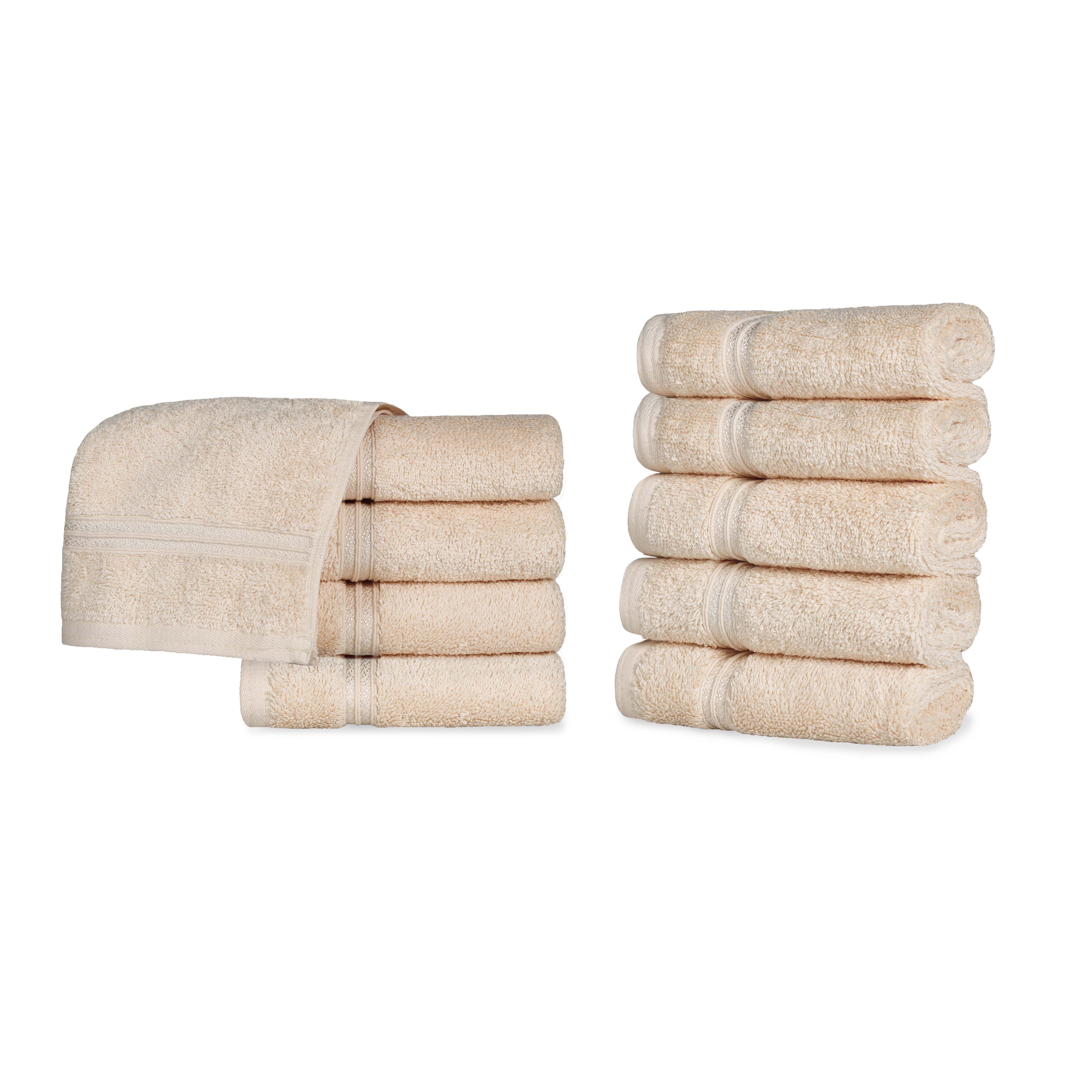 Premium Egyptian Cotton Face Towels - Ultra Soft & Highly Absorbent Bath Towel Set of 10 | Gentle for Sensitive Skin, Perfect for Spa, Gym & Luxury Bathroom Essentials