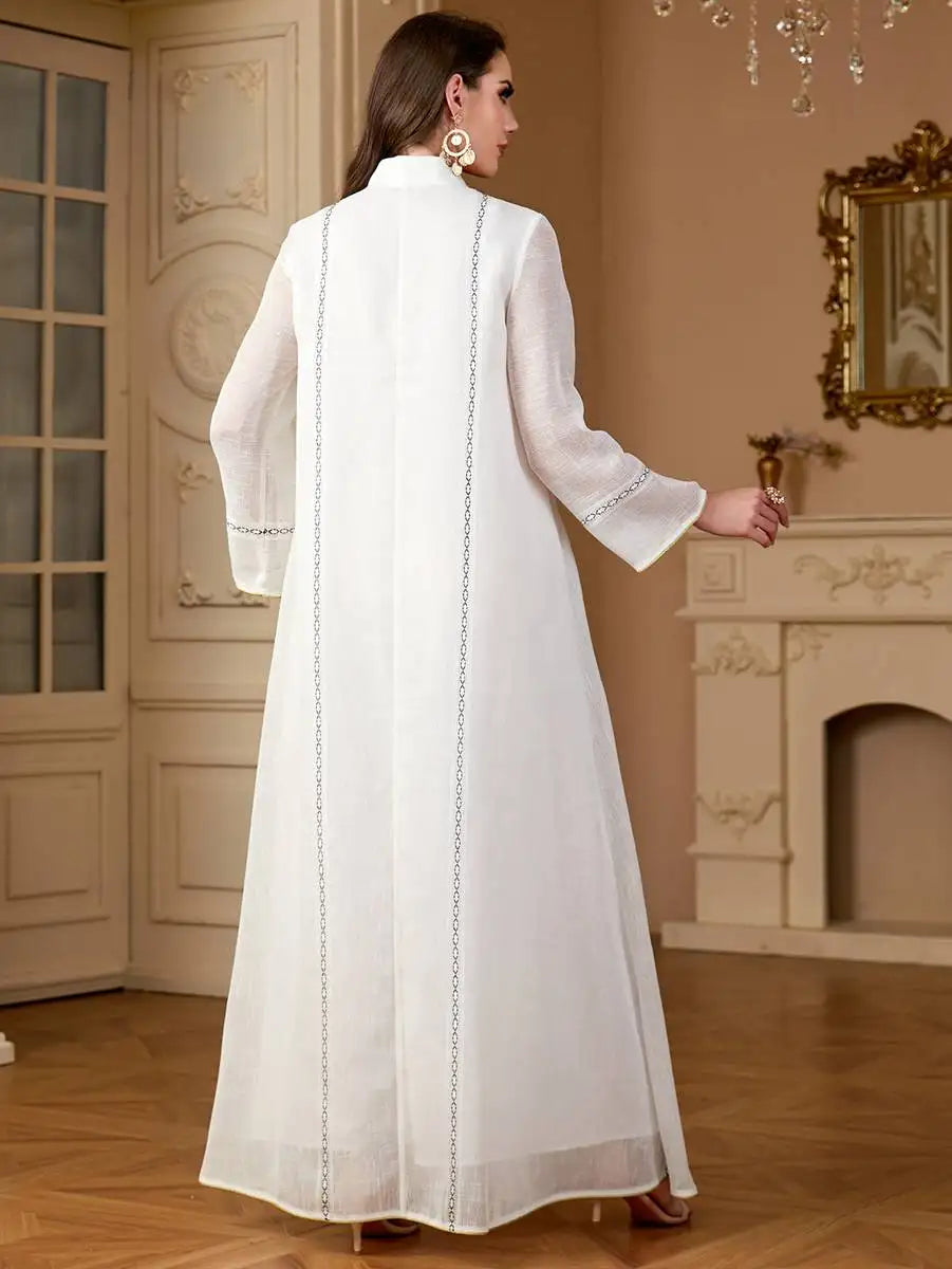 Elegant Eid Sequins Caftan Kaftan Jalabiya Dress for Women - Perfect for Party, Wedding & Special Occasions - Stylish Islamic Abaya for Festive Celebrations