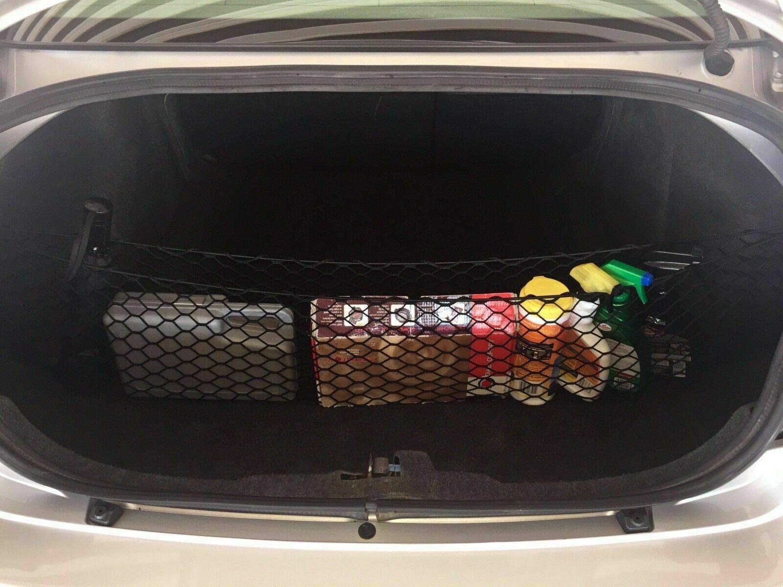 Premium Mesh Rear Trunk Organizer Cargo Net for Dodge Charger 2006-2010 - Envelope Style Sedan Storage Solution - Heavy Duty Vehicle Carrier Organizer - Perfect for Road Trips, Groceries & Sports Equipment