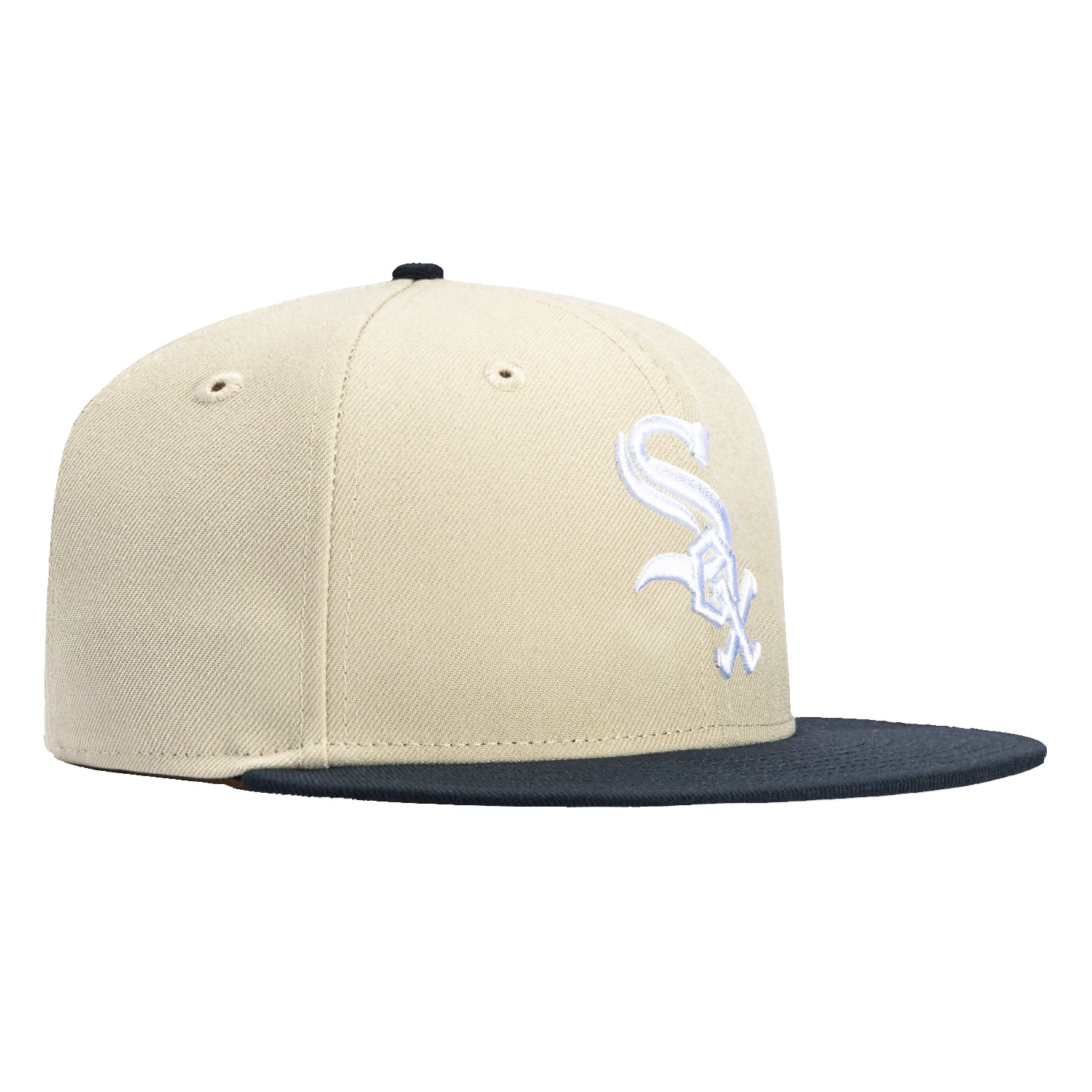 New Era 59Fifty MLB Chicago White Sox Snapback Hat - Stone & Navy Adjustable Baseball Cap for Men & Women - Perfect for Sports Fans, Game Day & Streetwear Fashion