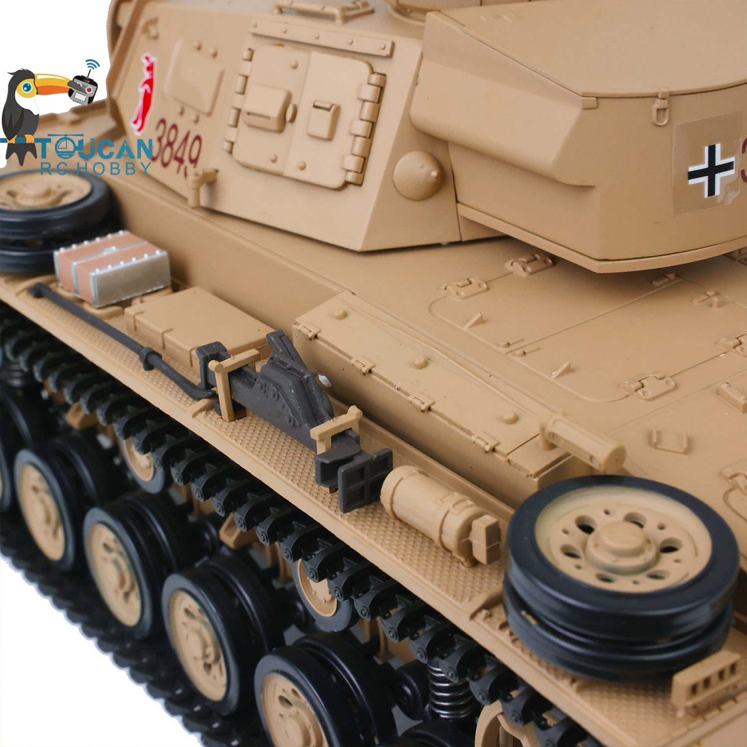 2.4GHz Henglong 1/16 Scale German Panzer III H Remote Control Tank RTR Model - Ready to Run with Battery (US Stock) - Perfect for RC Battle Simulation, Military Collecting & Outdoor Play