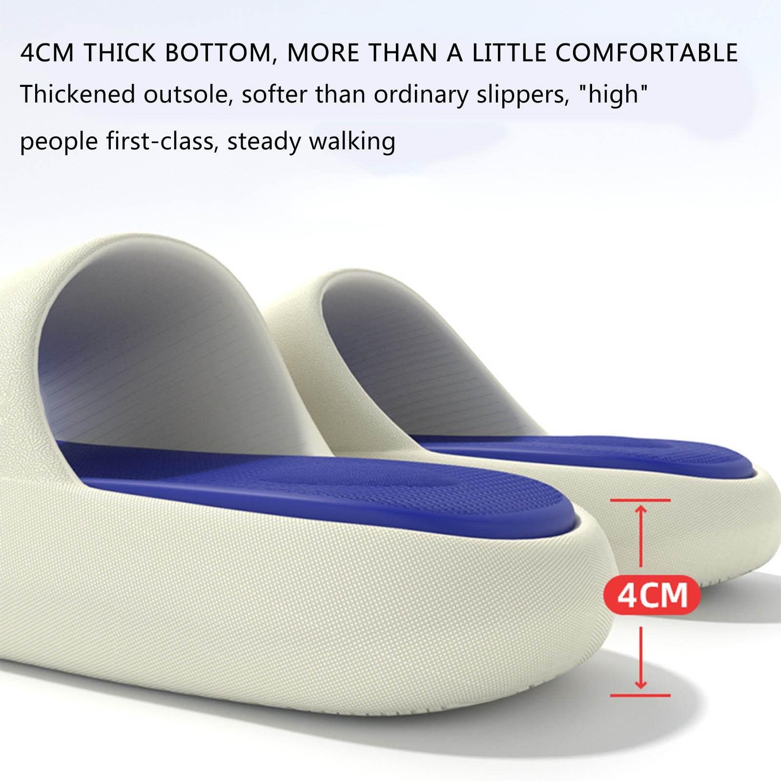 Non-Slip Couple Home Slippers - Open Toe Summer Bathroom Slides for Women & Men | Soft Sole Cozy Indoor/Outdoor Platform Sandals | Perfect for Spa, Poolside, and Relaxing at Home