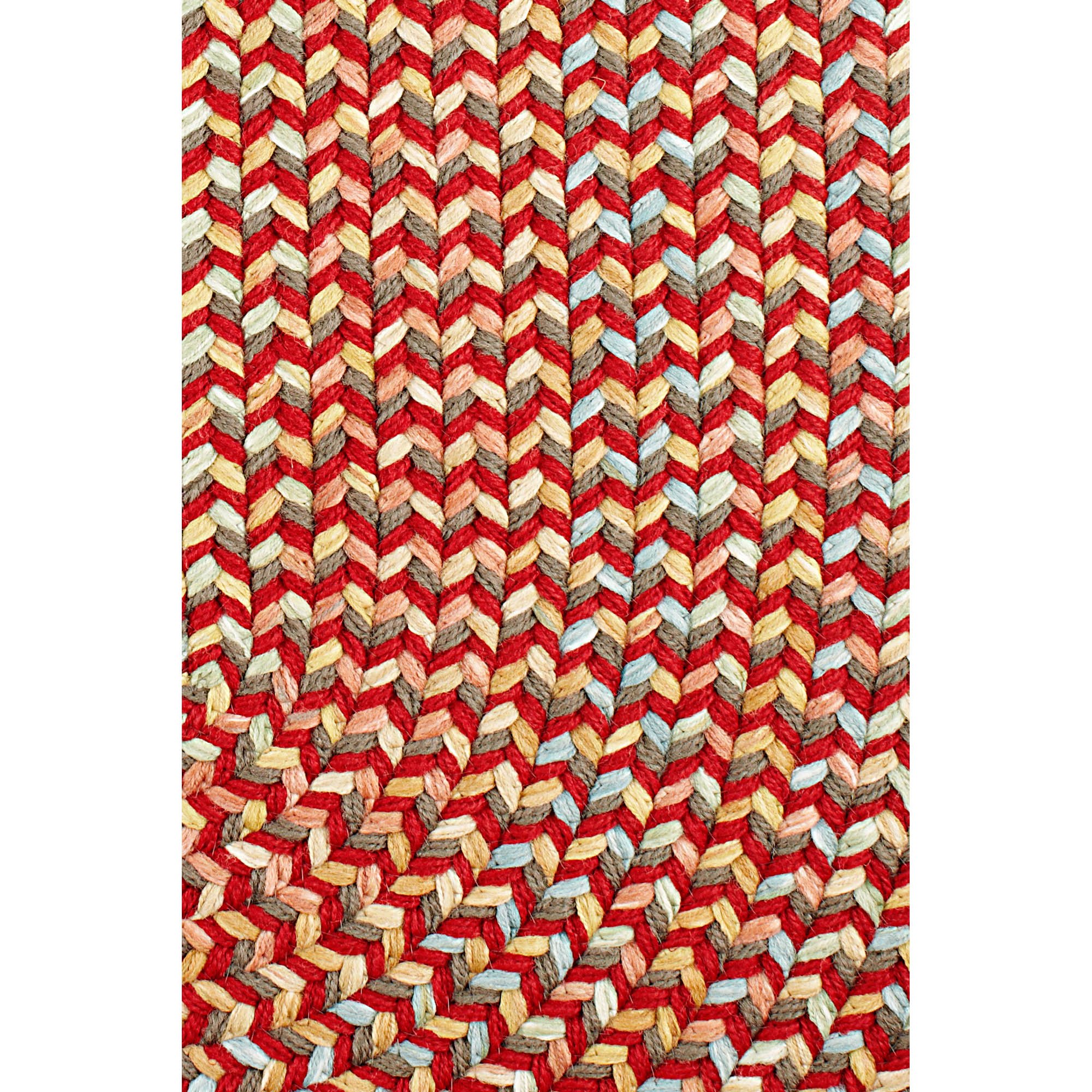 Super Soft Confetti Braided Traditional Area Rug - Brilliant Red, 3'x5' Oval - Perfect for Living Room, Bedroom & Home Decor