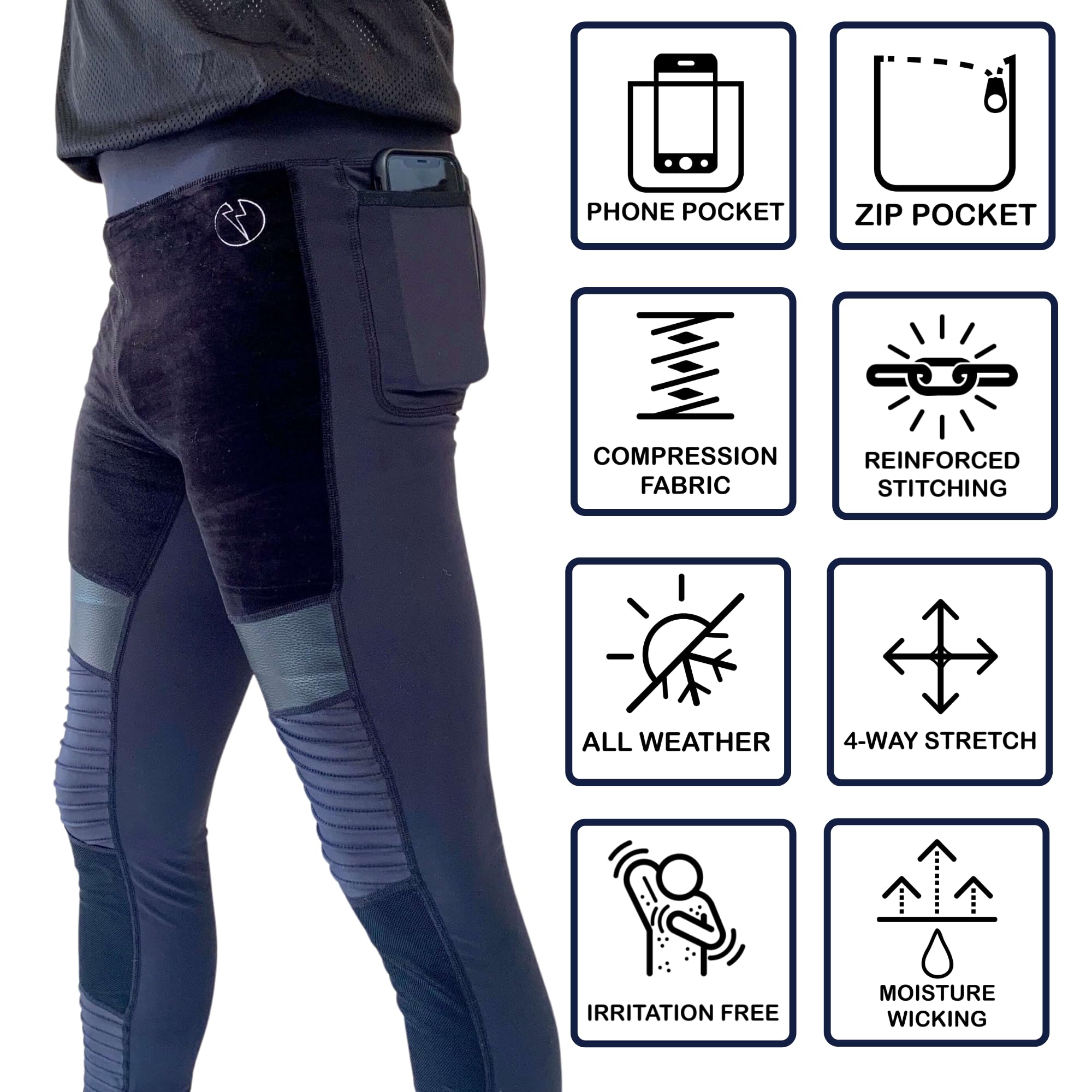 Kapow Meggings Supreme Range - Premium Men's Compression Leggings for Yoga, Gym & Running | Moisture-Wicking Activewear with Pockets | Perfect for Workouts, Sports & Casual Wear