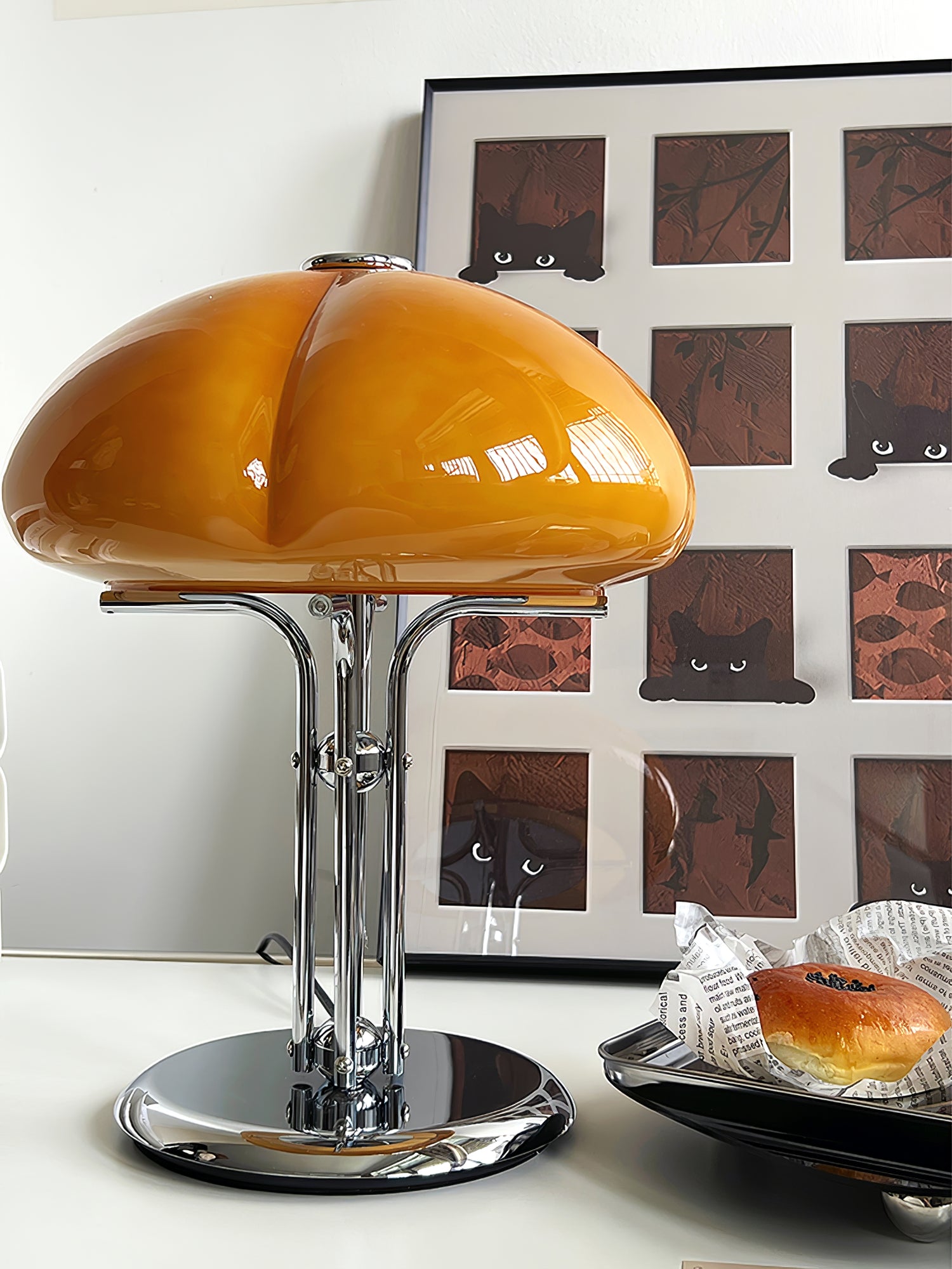Modern Mushroom Bauhaus Table Lamp - Minimalist Design for Bedroom, Living Room & Office - Warm White LED Light for Cozy Ambience