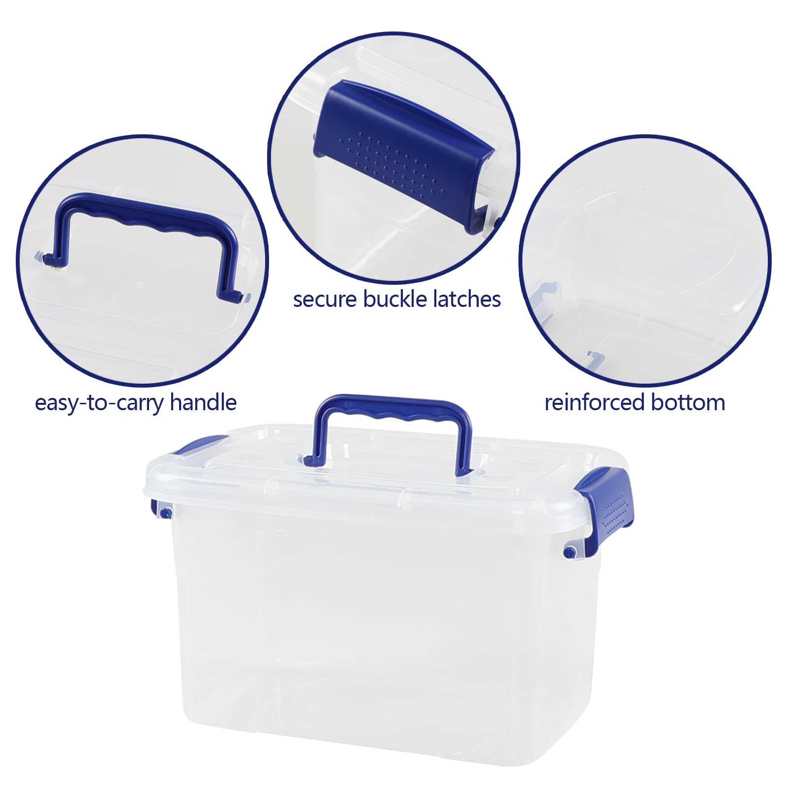 Wekioger 6-Pack 5-Quart Clear Plastic Storage Bins with Latching Lids - Stackable Organizer for Pantry, Closet, Office & Kids' Toys
