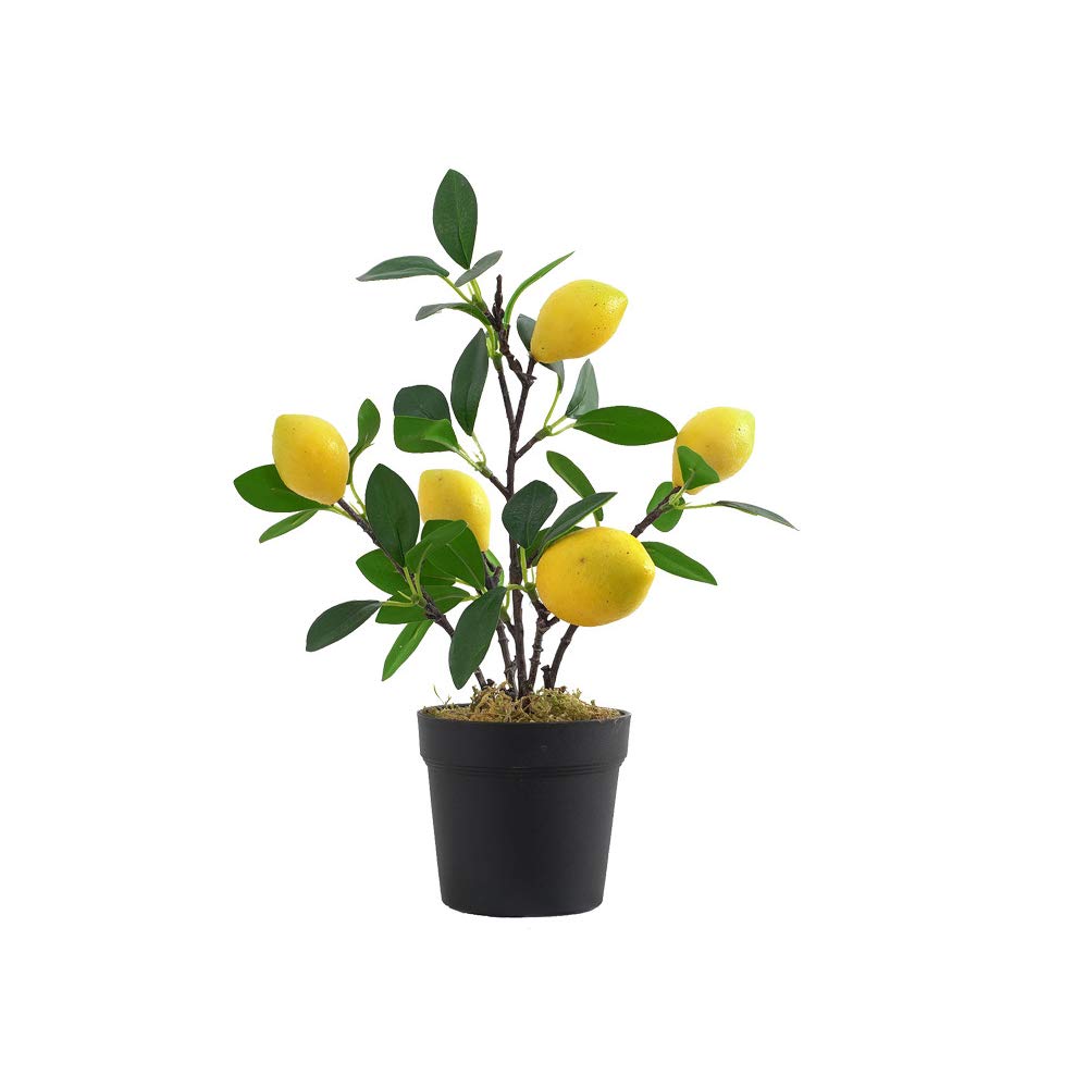 Artificial Potted Lemon Tree - Large Fake Pomegranate Plant for Home & Office Decor - Perfect for Living Room, Bedroom, Desk or Shelf Decoration