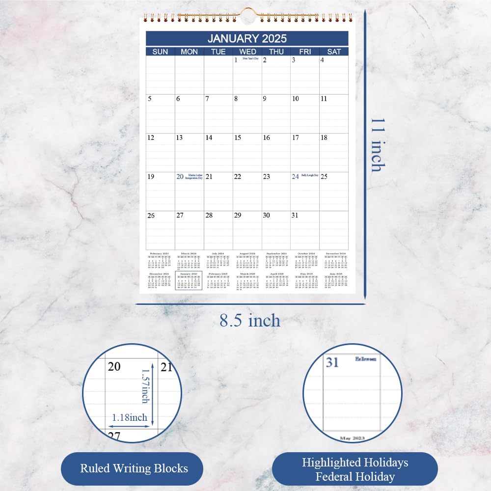 2025-2026 Wall Calendar (March 2025 - June 2026) | 16-Month Planner with Thick Paper | 8.5